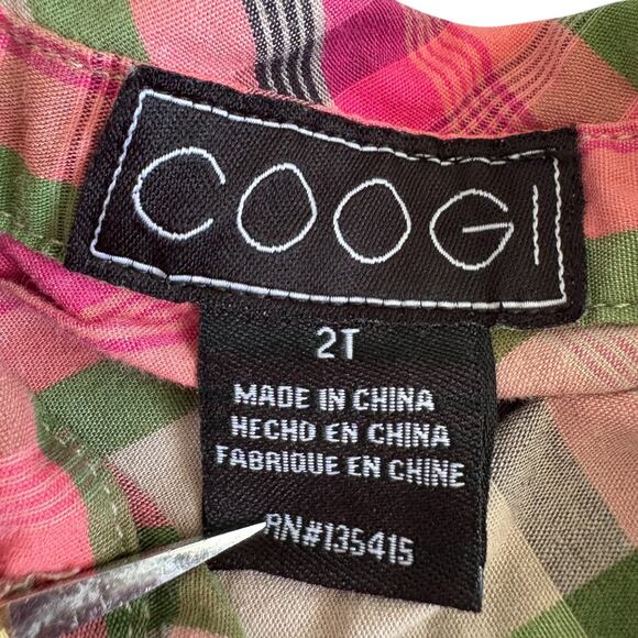 Coogi Toddler 2T Plaid Shirt Pink Green Studded Y2K  Patch Grunge Western Punk - Picture 5 of 9